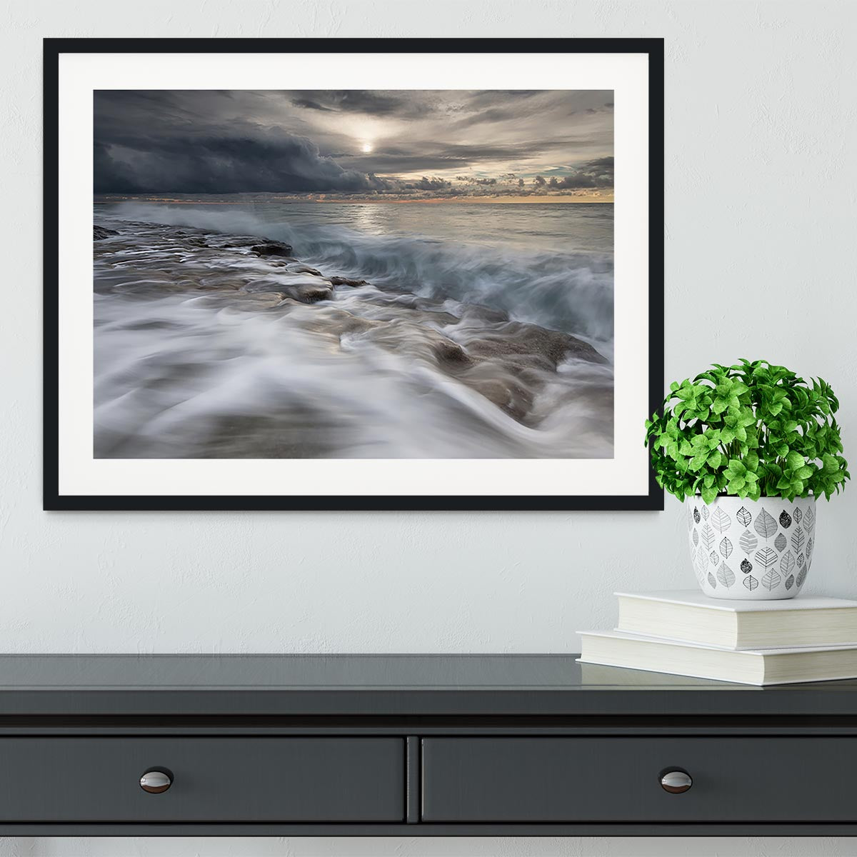 Action In Sea Framed Print - Canvas Art Rocks - 1