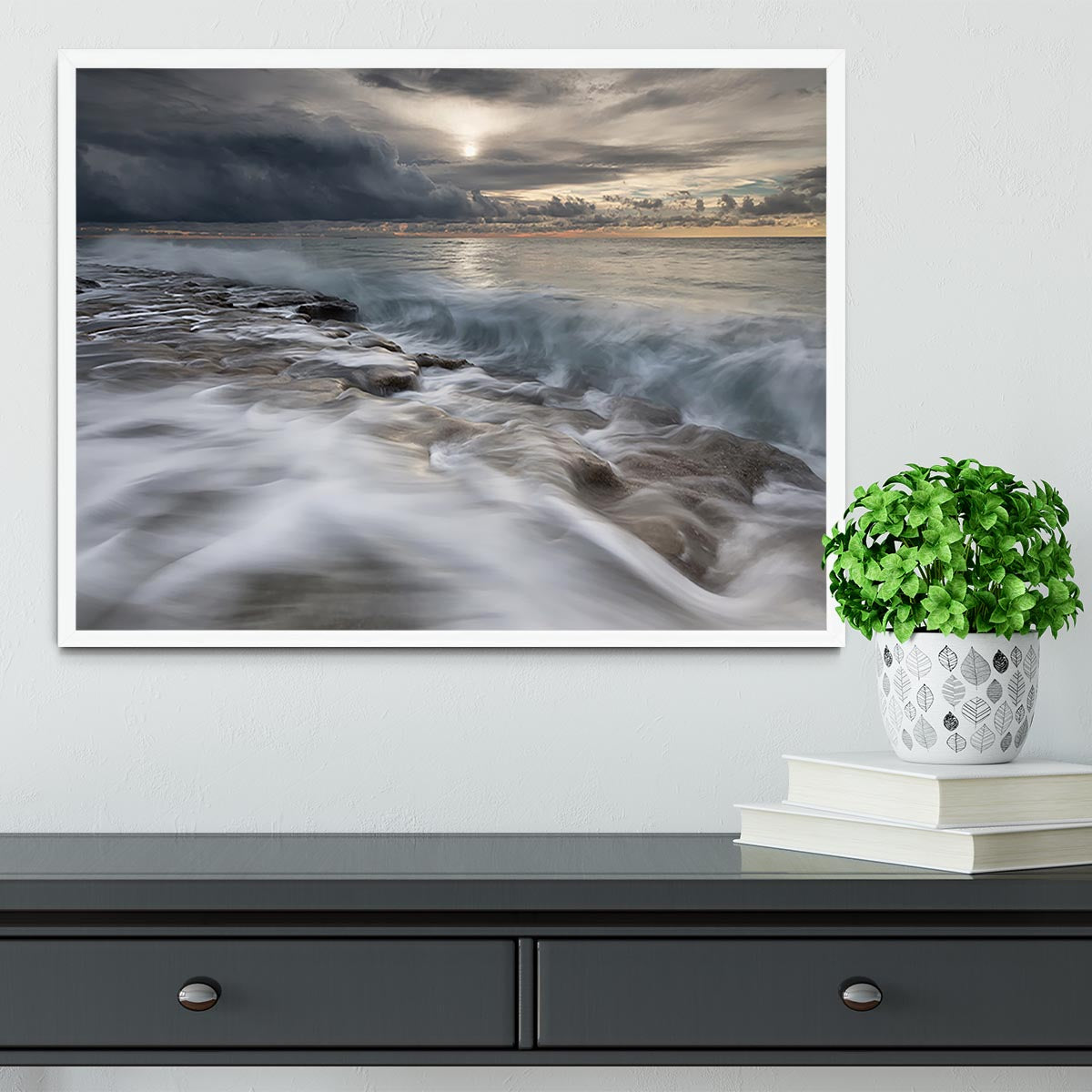 Action In Sea Framed Print - Canvas Art Rocks -6