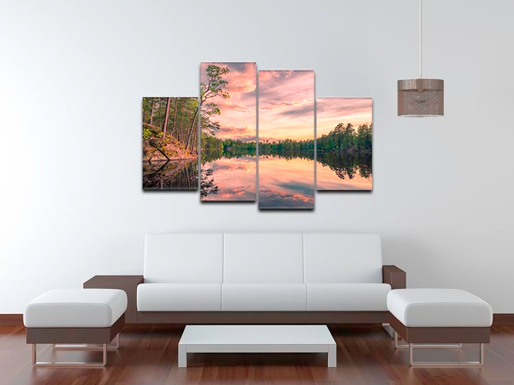 Lake Tarmsjapn Sweden 4 Split Panel Canvas - Canvas Art Rocks - 3
