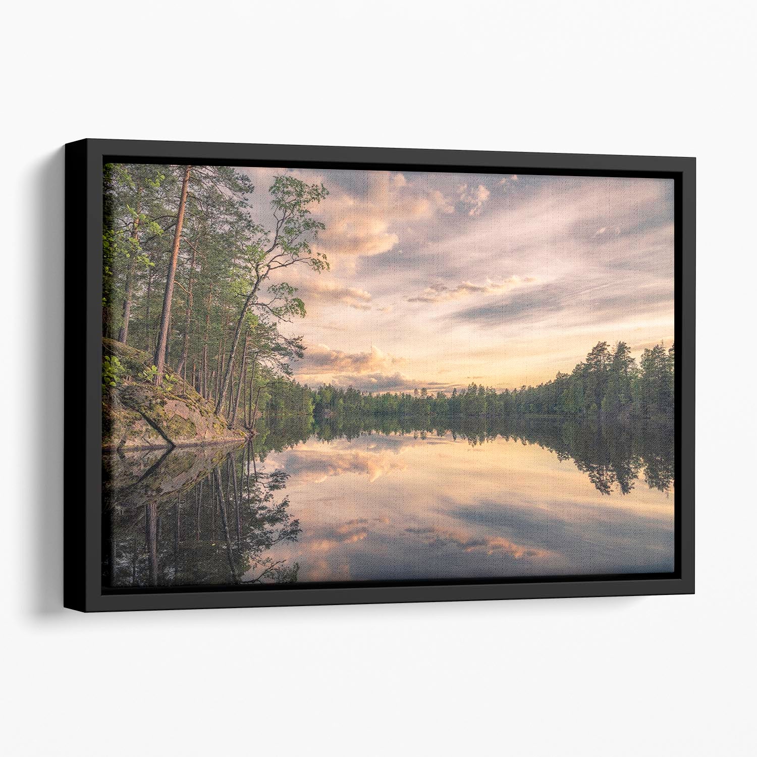 Lake Tarmsjapn Sweden Floating Framed Canvas - Canvas Art Rocks - 1