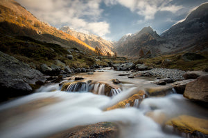 Autumn In The Alps Wall Mural Wallpaper - Canvas Art Rocks - 1