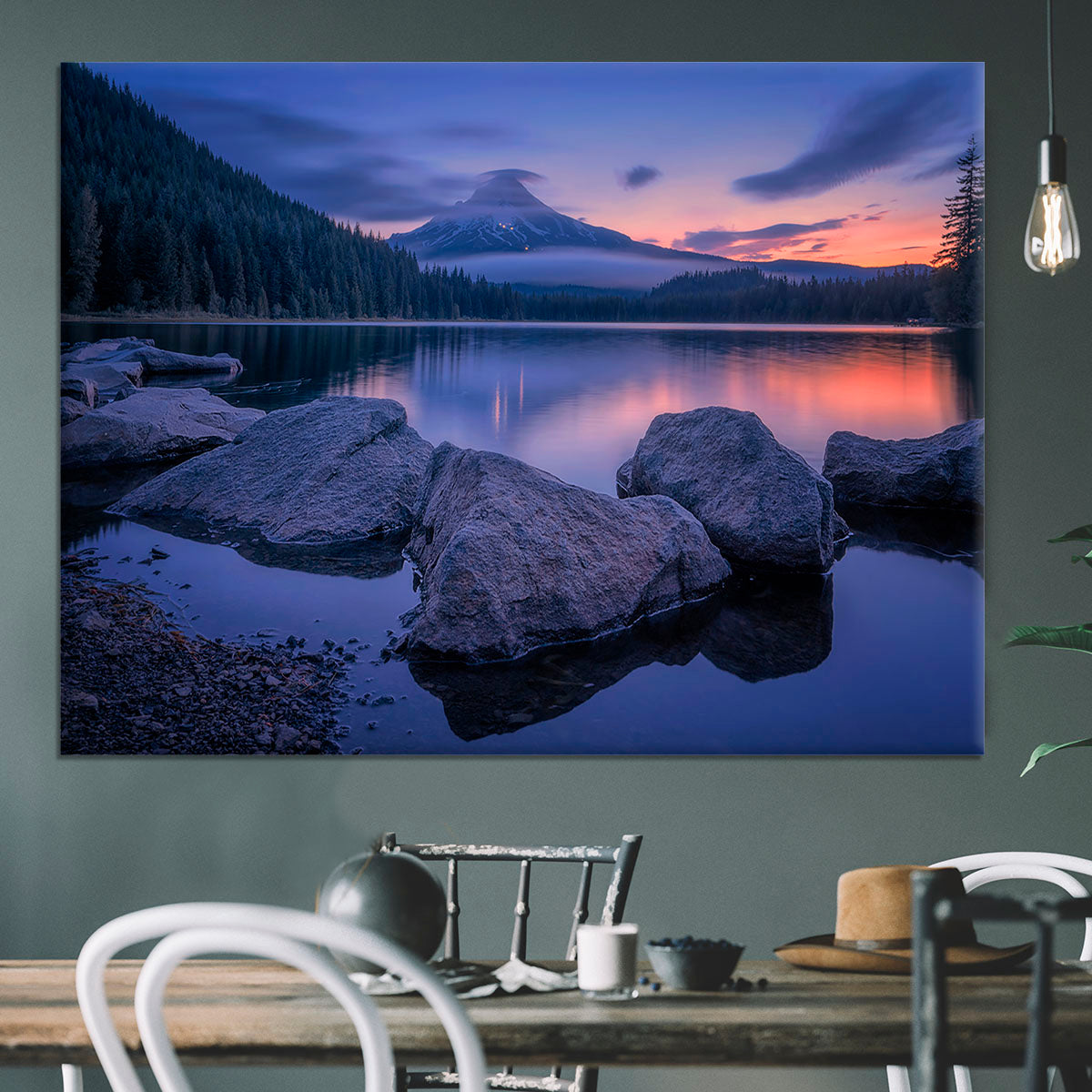Twilight At Trillium Lake Canvas Print or Poster - Canvas Art Rocks - 3
