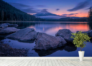 Twilight At Trillium Lake Wall Mural Wallpaper - Canvas Art Rocks - 4