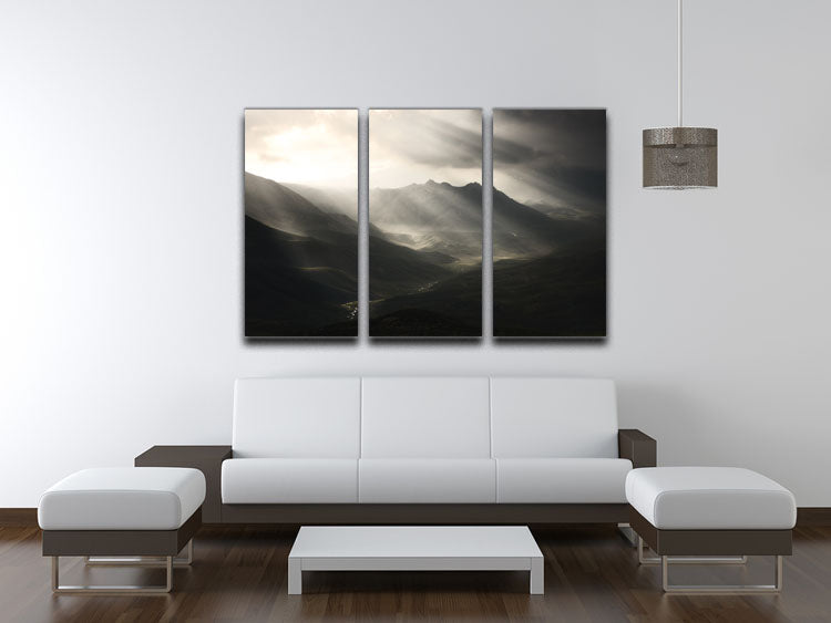 Sun Rays Mood 3 Split Panel Canvas Print - Canvas Art Rocks - 3