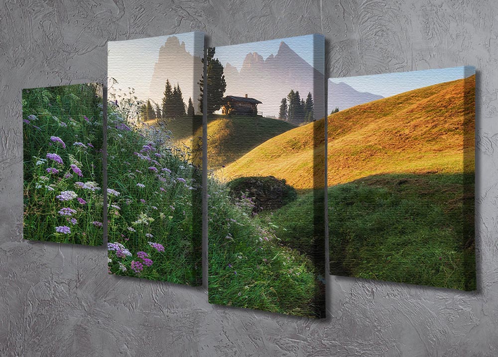Flowery Morning 4 Split Panel Canvas - Canvas Art Rocks - 2