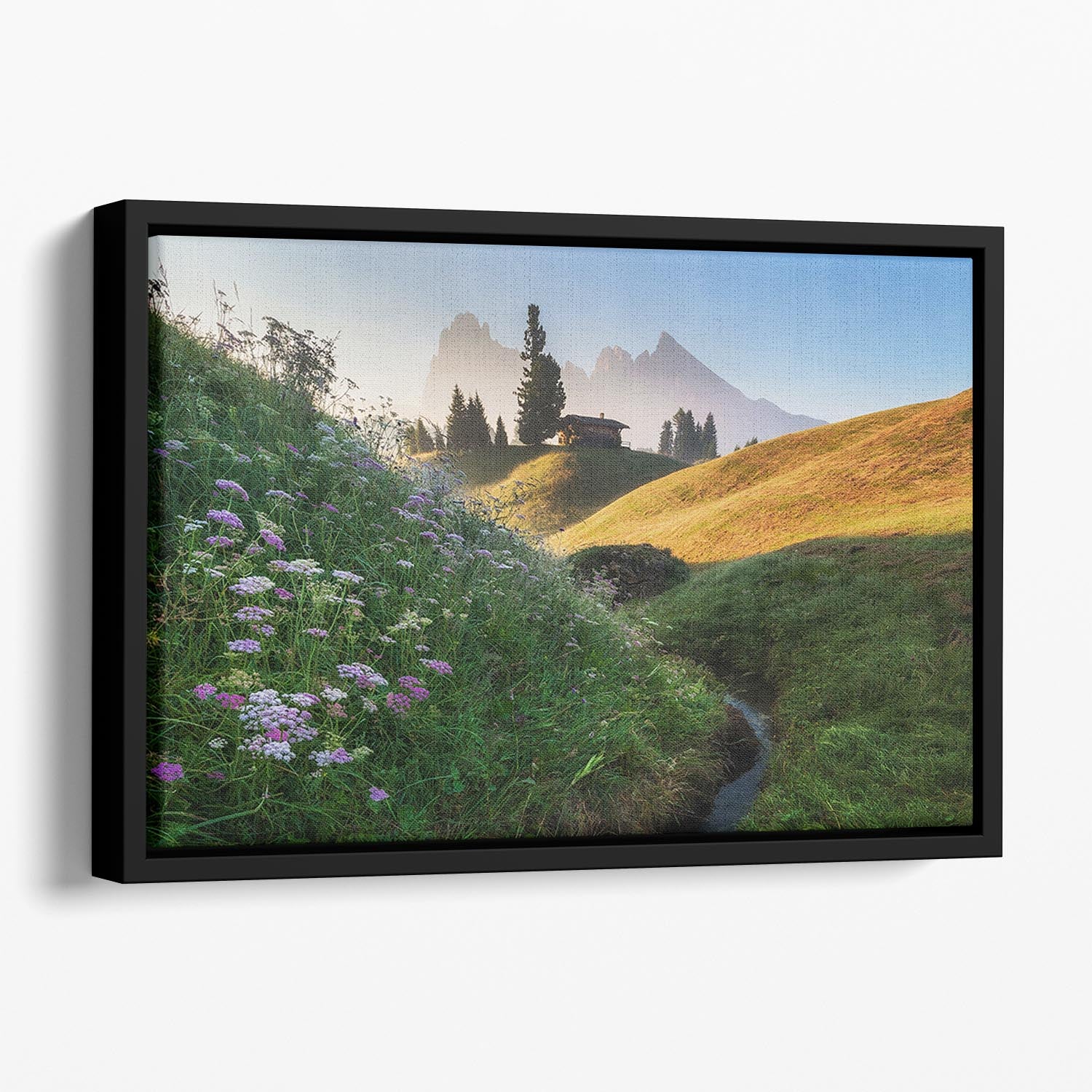 Flowery Morning Floating Framed Canvas - Canvas Art Rocks - 1