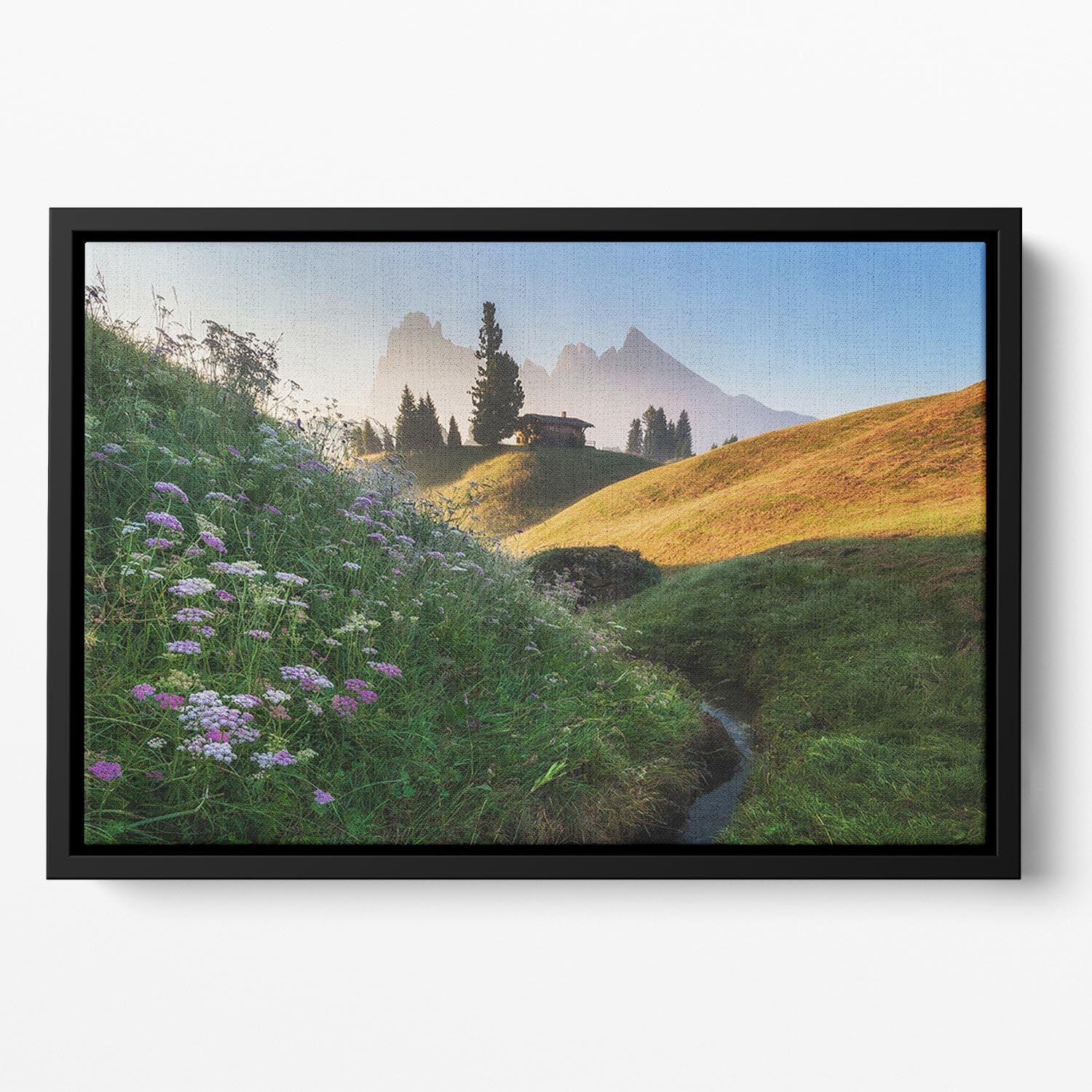 Flowery Morning Floating Framed Canvas - Canvas Art Rocks - 2