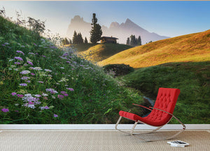 Flowery Morning Wall Mural Wallpaper - Canvas Art Rocks - 2