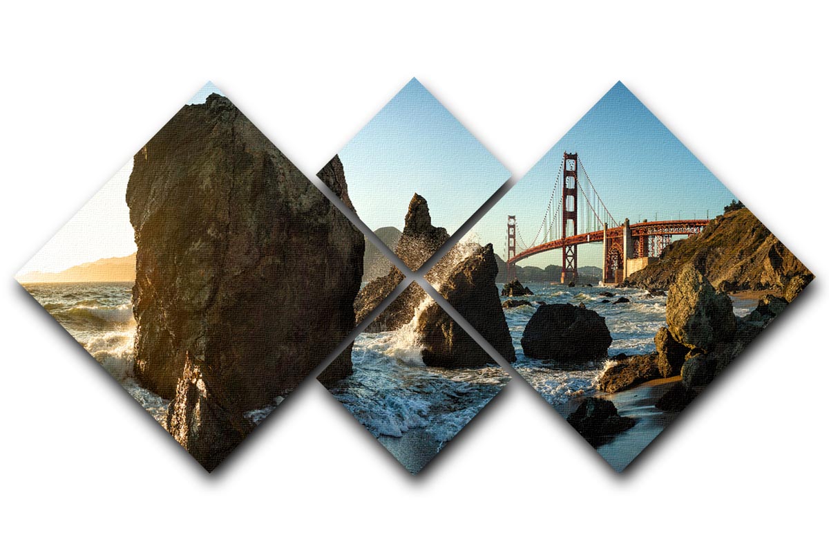 The Golden Gate Bridge 4 Square Multi Panel Canvas - Canvas Art Rocks - 1