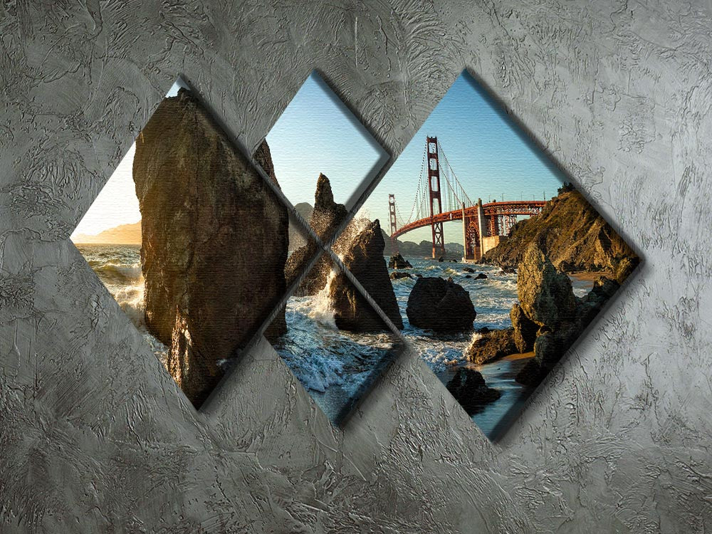 The Golden Gate Bridge 4 Square Multi Panel Canvas - Canvas Art Rocks - 2