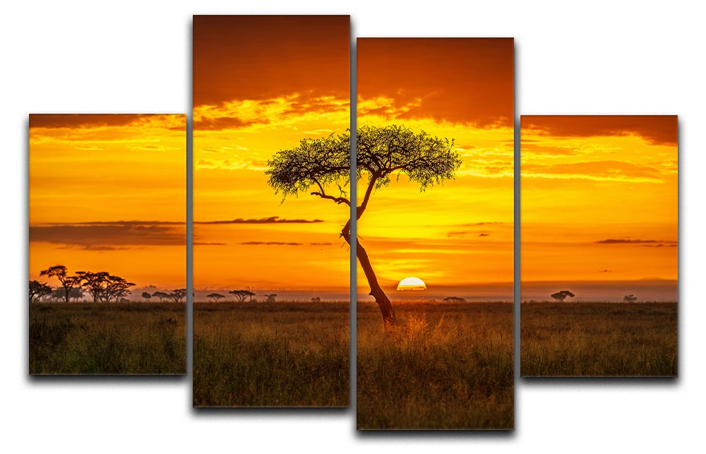 Primordial Africa 4 Split Panel Canvas - Canvas Art Rocks - 1