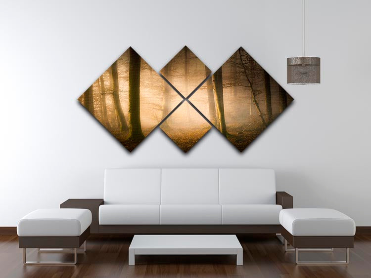 November Whispers 4 Square Multi Panel Canvas - Canvas Art Rocks - 3