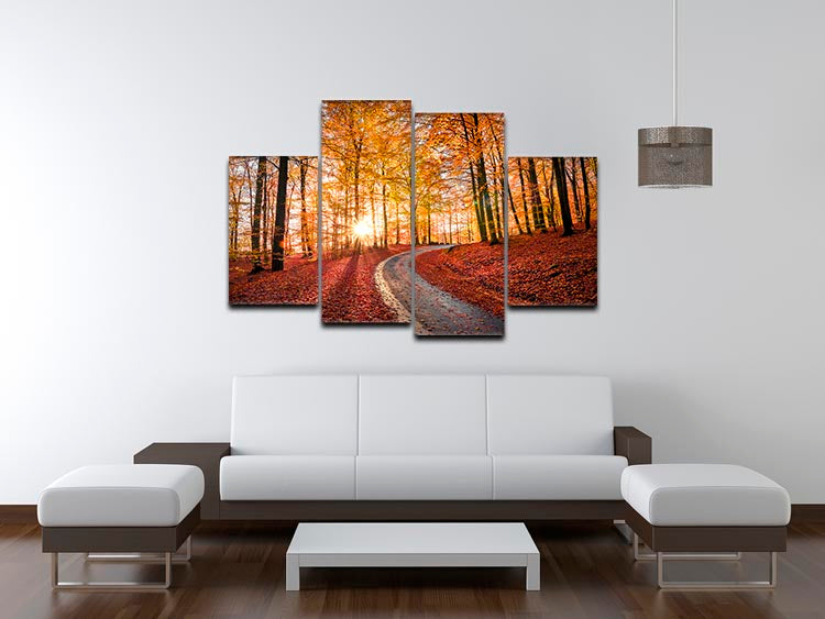 Road In Sapderaysen Nationalpark Sweden 4 Split Panel Canvas - Canvas Art Rocks - 3