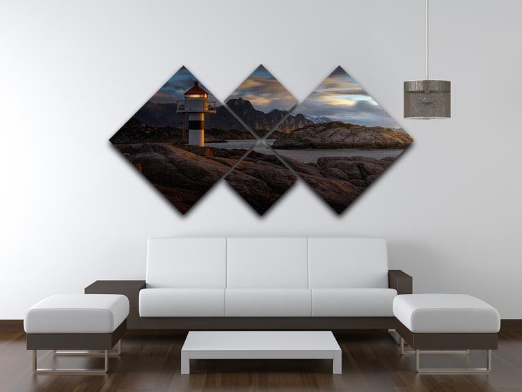 Lofoten Reflections 4 Square Multi Panel Canvas - Canvas Art Rocks - 3