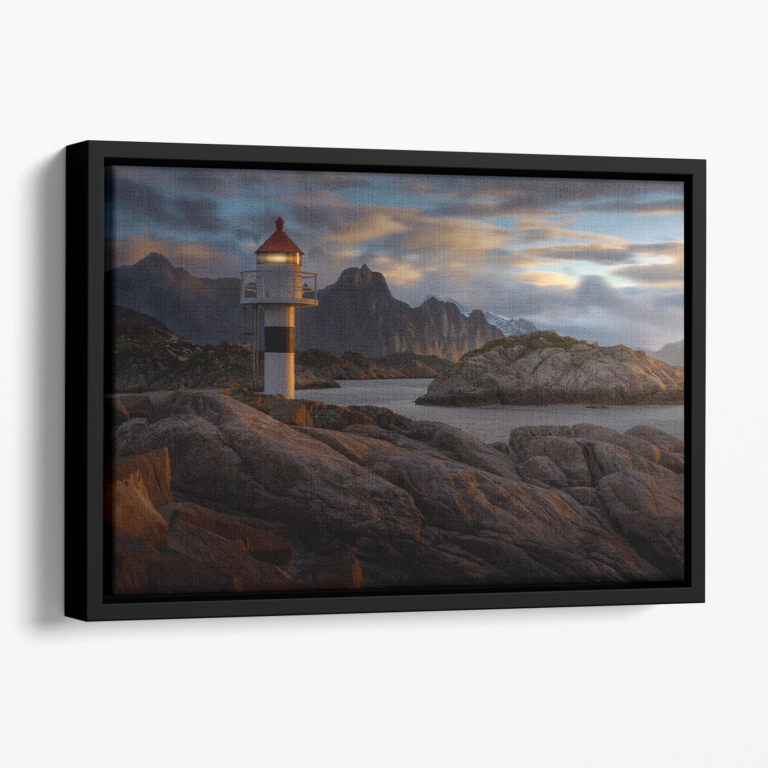 Lofoten Reflections Floating Framed Canvas - Canvas Art Rocks - 1