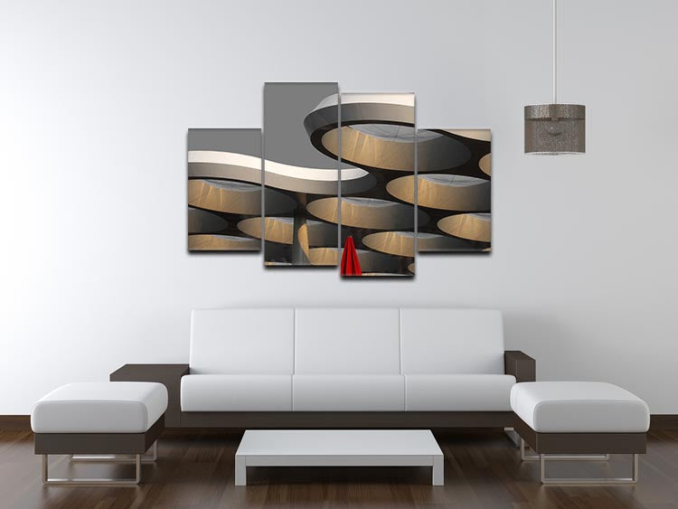 Golden Canopy 4 Split Panel Canvas - Canvas Art Rocks - 3