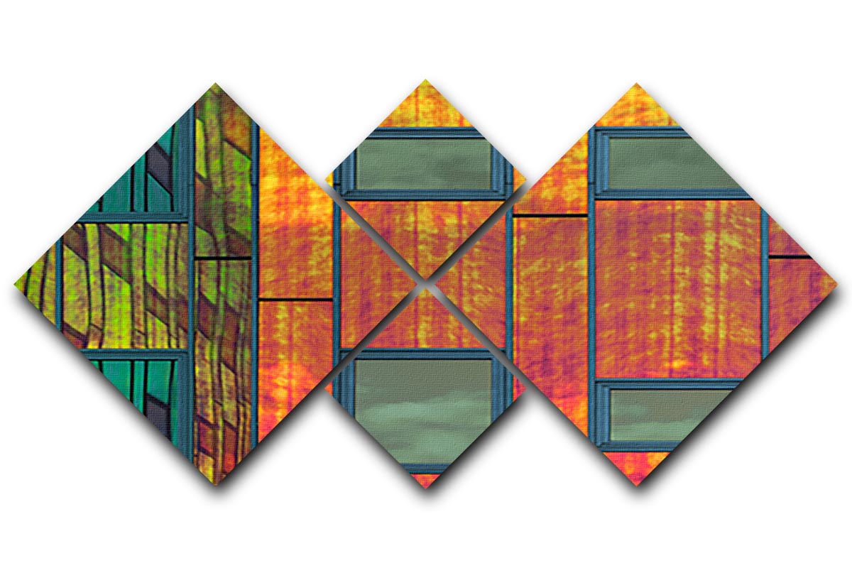 Colour Reflections 4 Square Multi Panel Canvas - Canvas Art Rocks - 1
