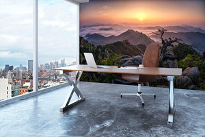 Sunrise On Top Wall Mural Wallpaper - Canvas Art Rocks - 3