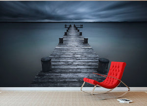 Dark Wall Mural Wallpaper - Canvas Art Rocks - 2