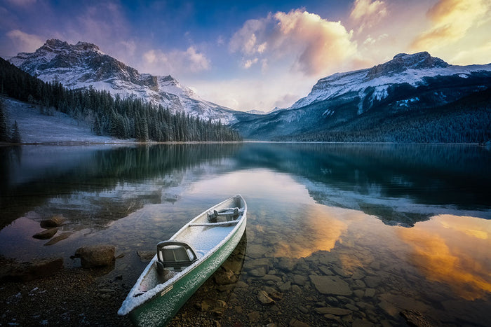 First Snow Emerald Lake Wall Mural Wallpaper