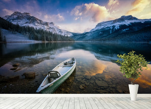 First Snow Emerald Lake Wall Mural Wallpaper - Canvas Art Rocks - 4