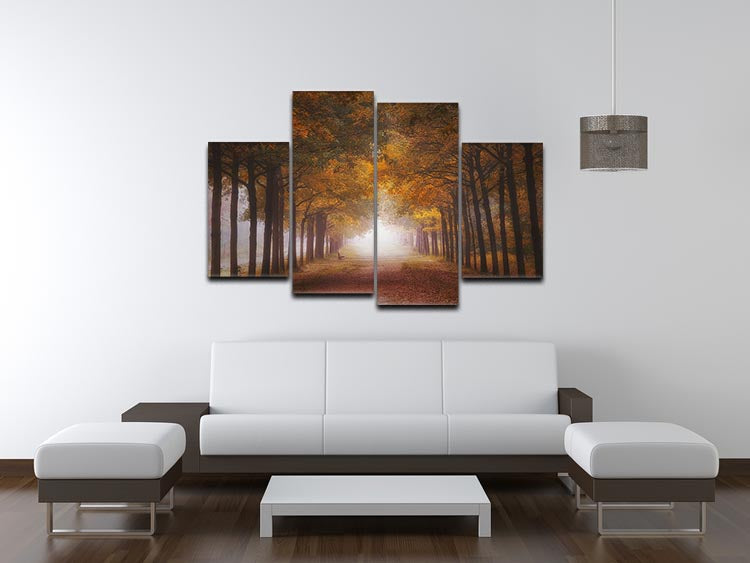 Foggy Autumn Dream 4 Split Panel Canvas - Canvas Art Rocks - 3