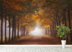 Foggy Autumn Dream Wall Mural Wallpaper - Canvas Art Rocks - 4