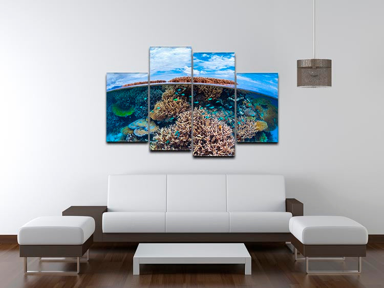 Split Level From Mayotte Reef 4 Split Panel Canvas - Canvas Art Rocks - 3