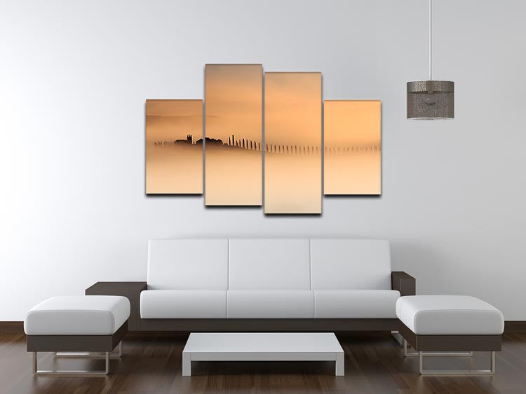 Foggy Sunrise 4 Split Panel Canvas - Canvas Art Rocks - 3