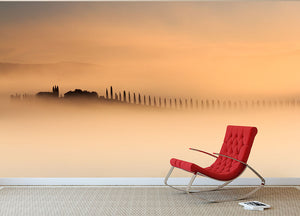 Foggy Sunrise Wall Mural Wallpaper - Canvas Art Rocks - 2