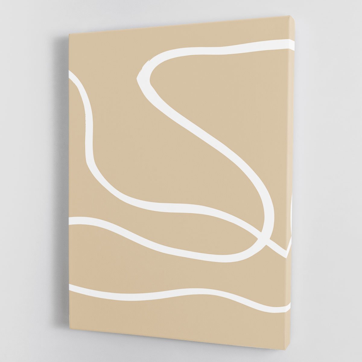 Beige Lines 01 Canvas Print or Poster - Canvas Art Rocks - 1