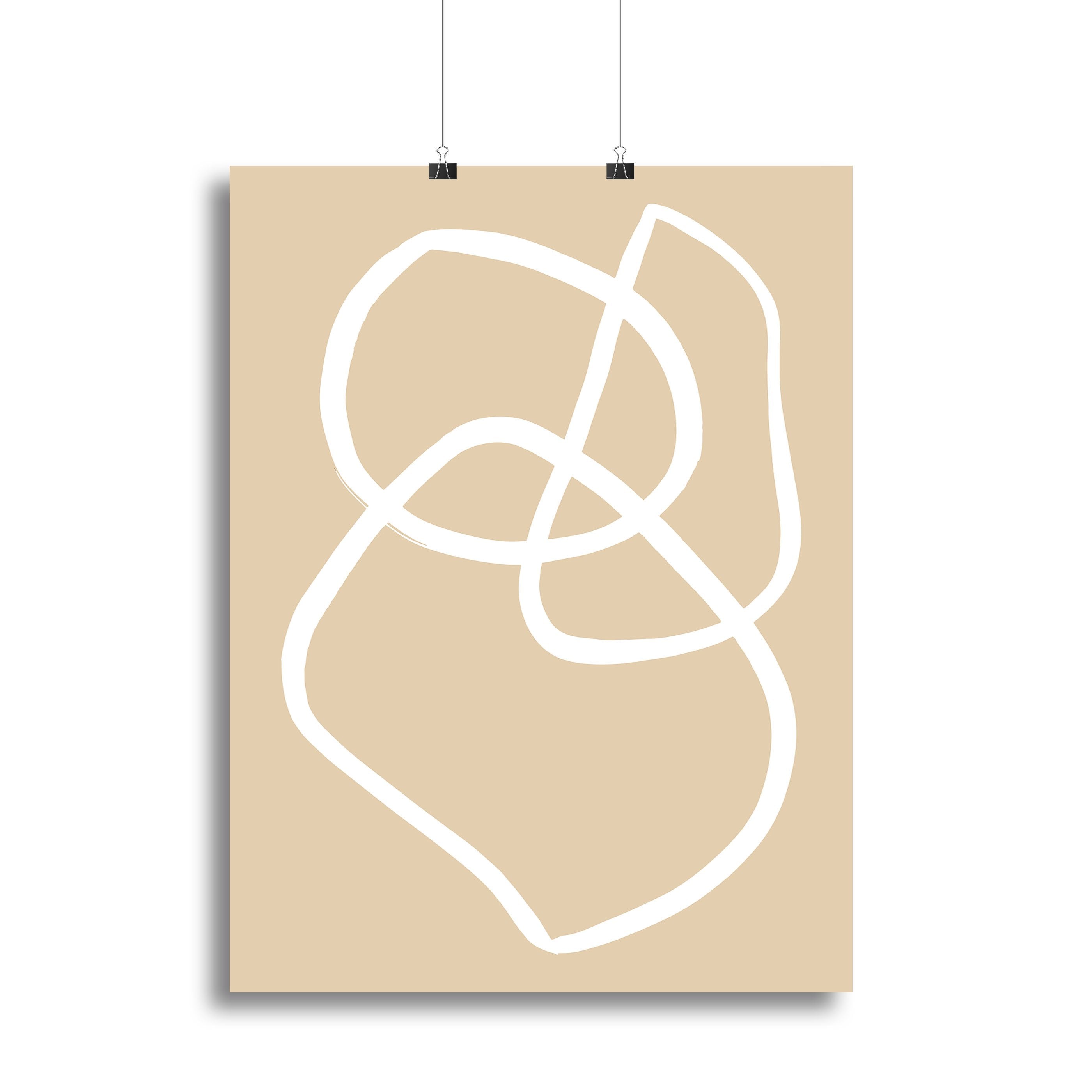 Beige Lines 03 Canvas Print or Poster - Canvas Art Rocks - 2