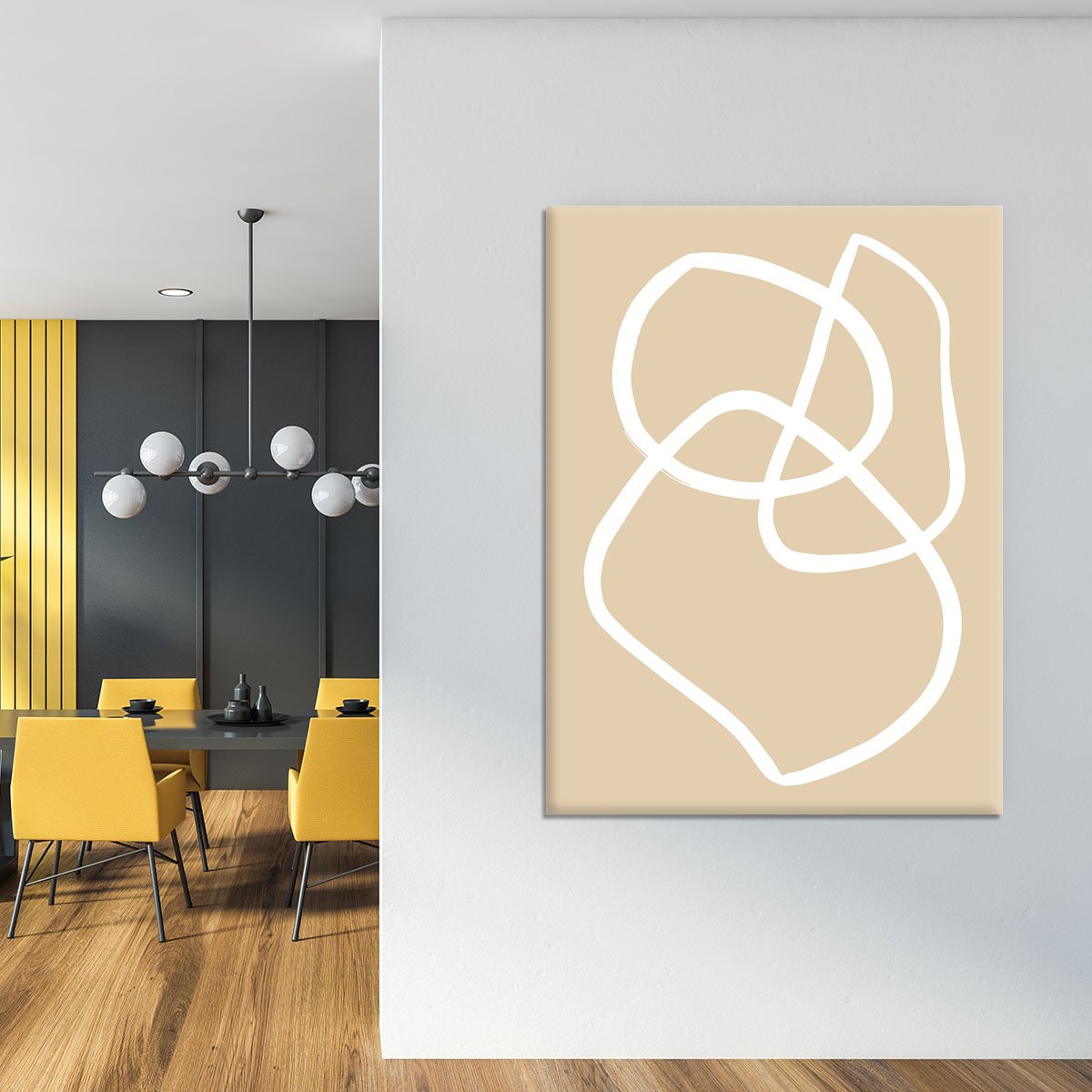 Beige Lines 03 Canvas Print or Poster - Canvas Art Rocks - 4