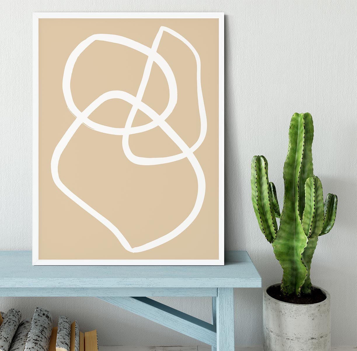 Beige Lines 03 Framed Print - Canvas Art Rocks -6