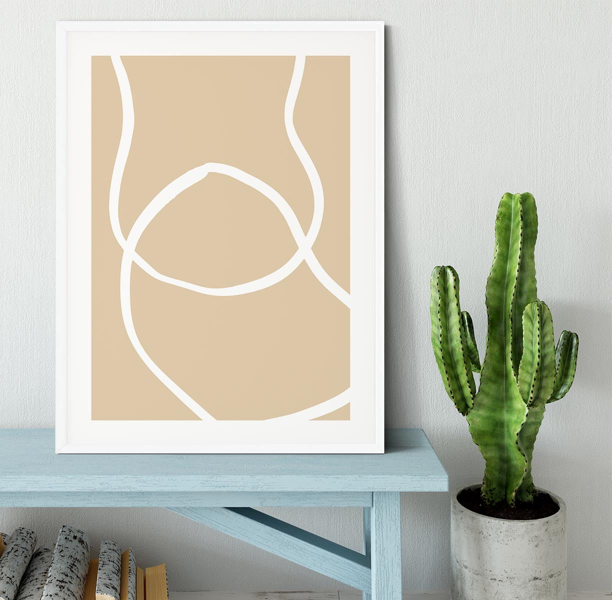 Beige Lines 04 Framed Print - Canvas Art Rocks - 5