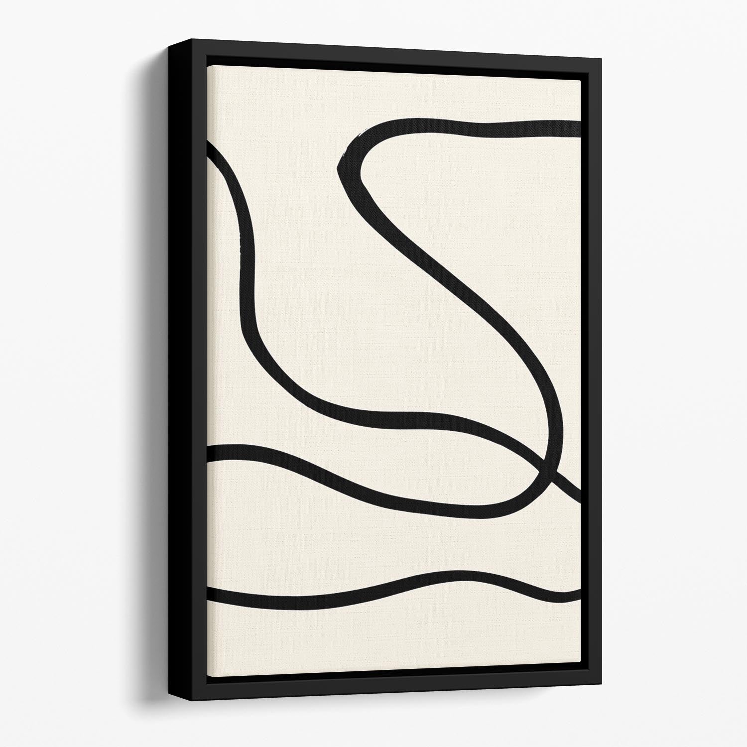 Black Lines 01 Floating Framed Canvas - Canvas Art Rocks - 1