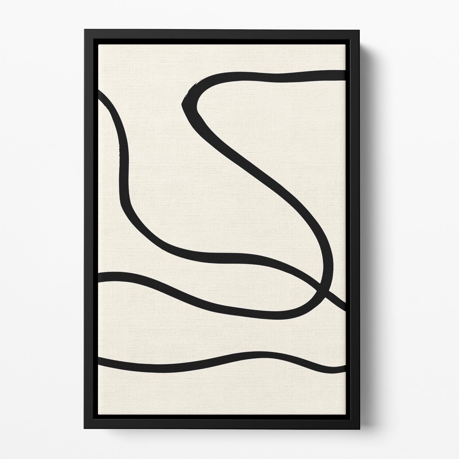 Black Lines 01 Floating Framed Canvas - Canvas Art Rocks - 2