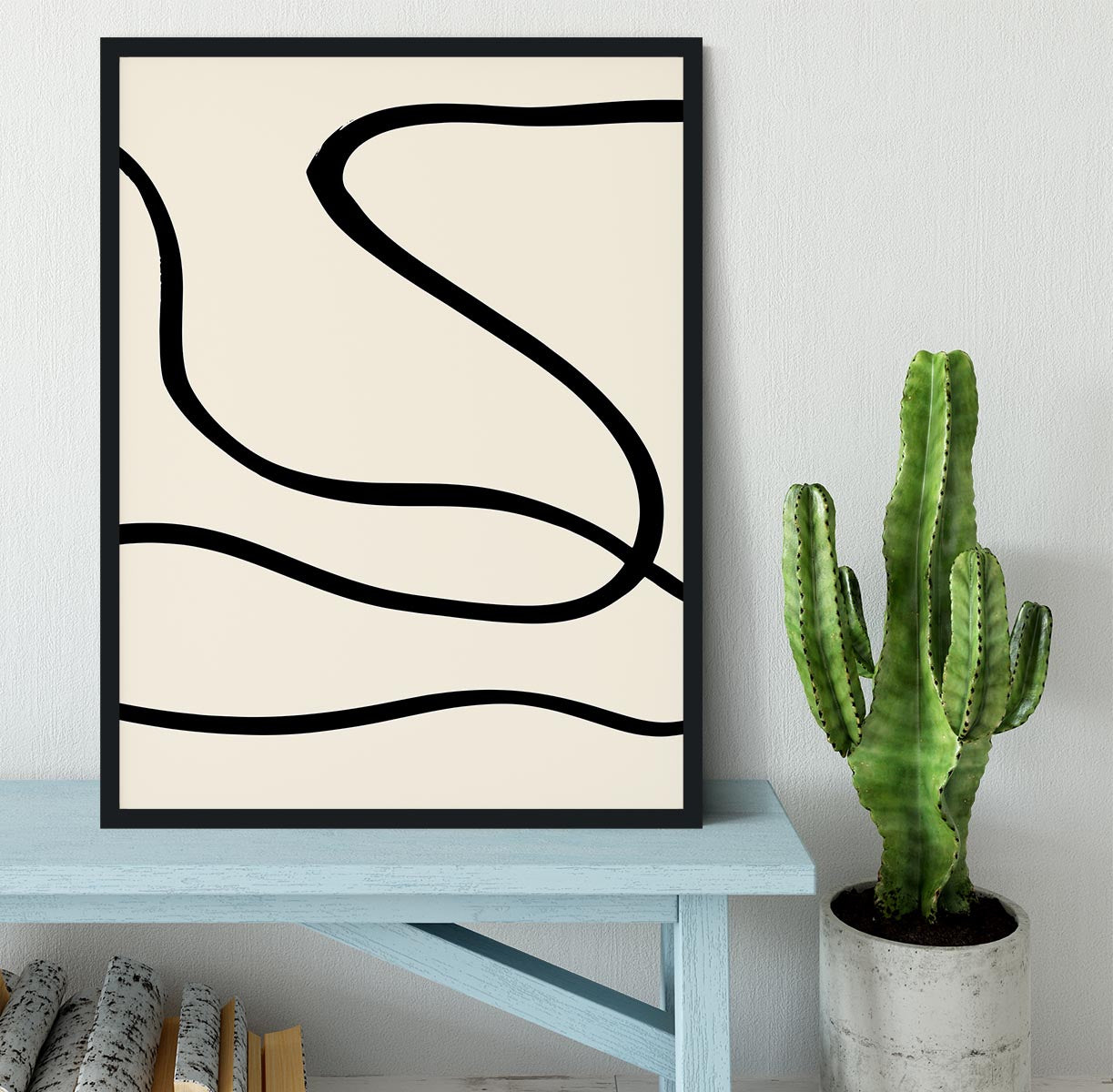 Black Lines 01 Framed Print - Canvas Art Rocks - 2