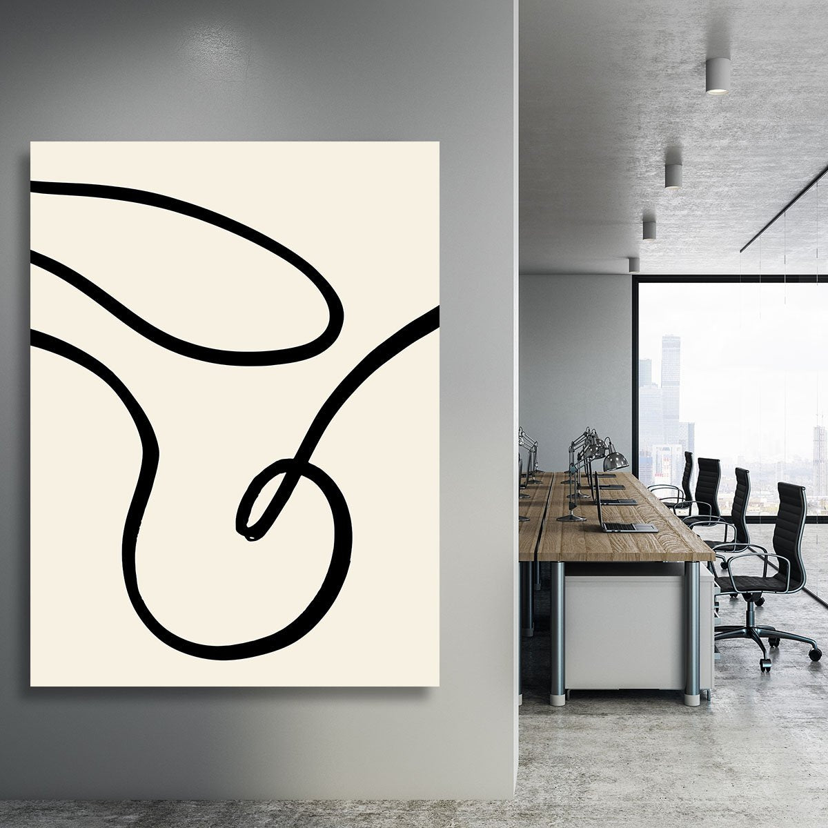 Black Lines 02 Canvas Print or Poster - Canvas Art Rocks - 3