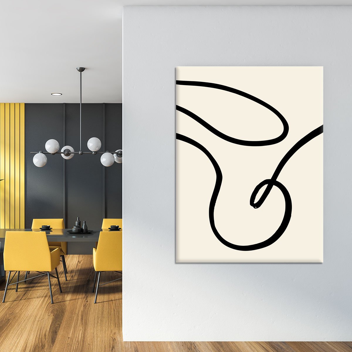 Black Lines 02 Canvas Print or Poster - Canvas Art Rocks - 4