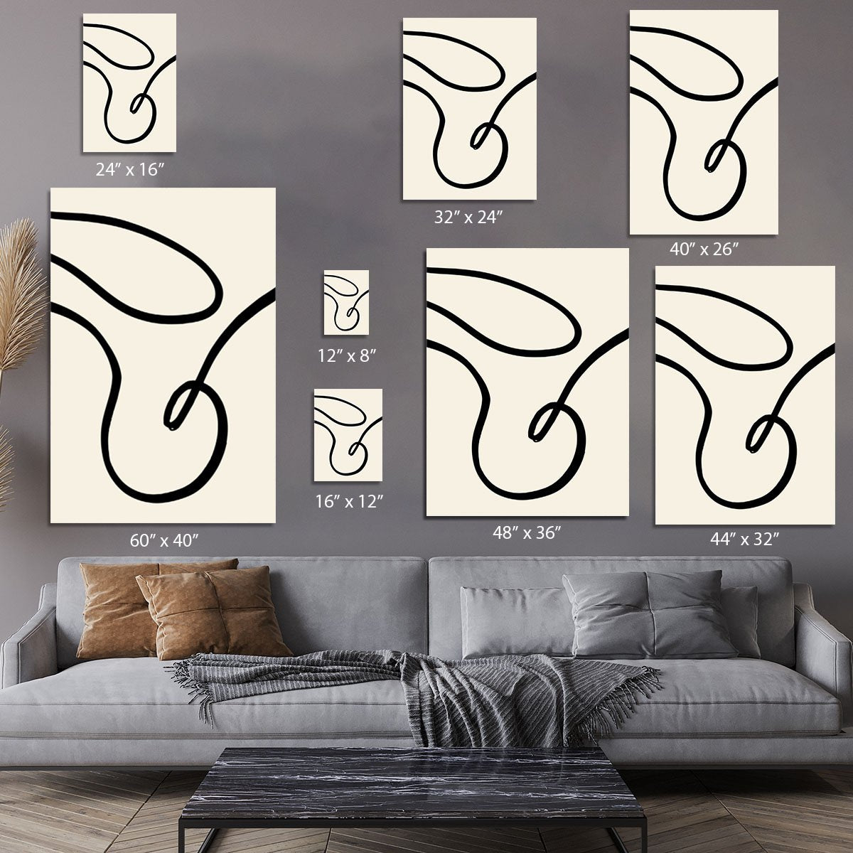 Black Lines 02 Canvas Print or Poster - Canvas Art Rocks - 7