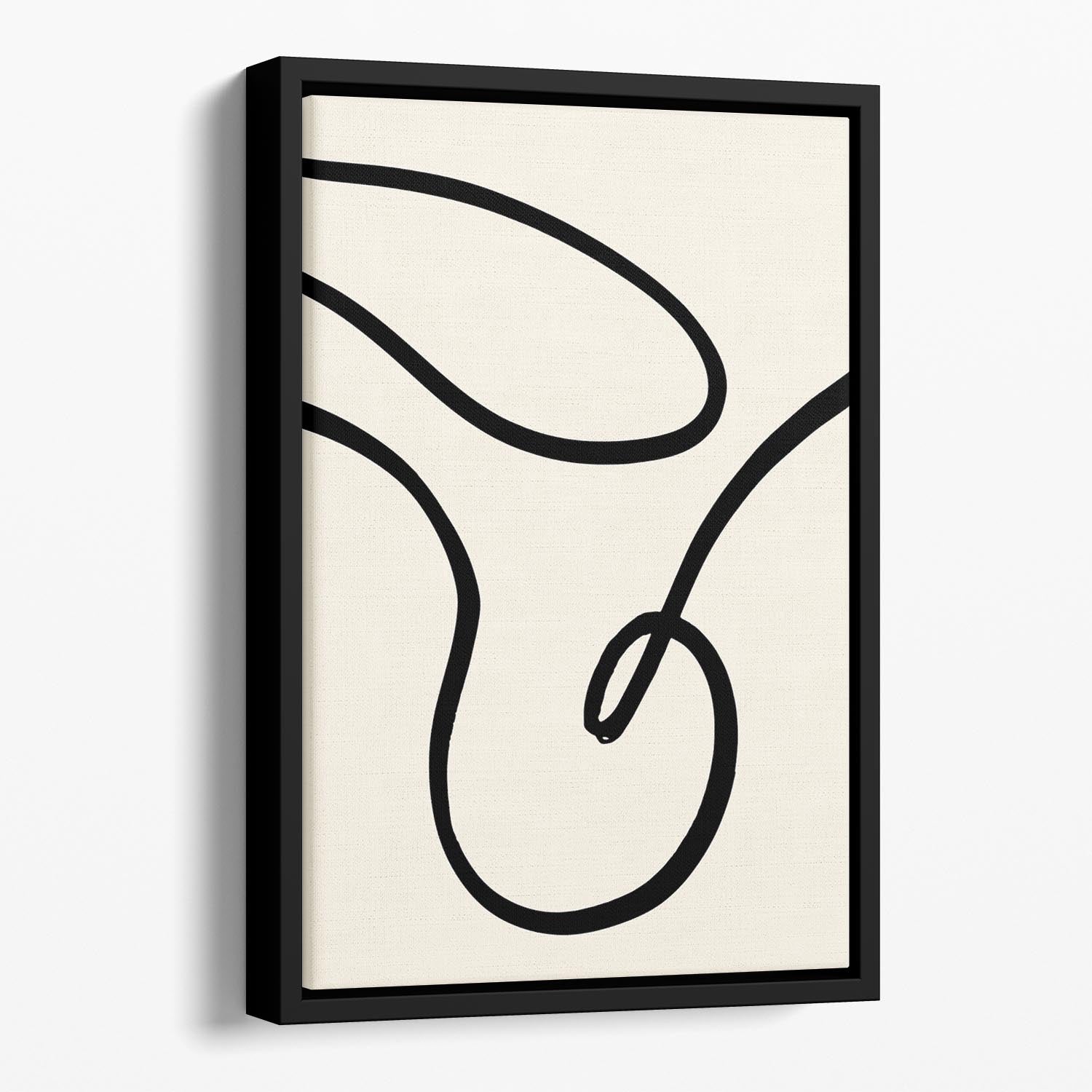 Black Lines 02 Floating Framed Canvas - Canvas Art Rocks - 1