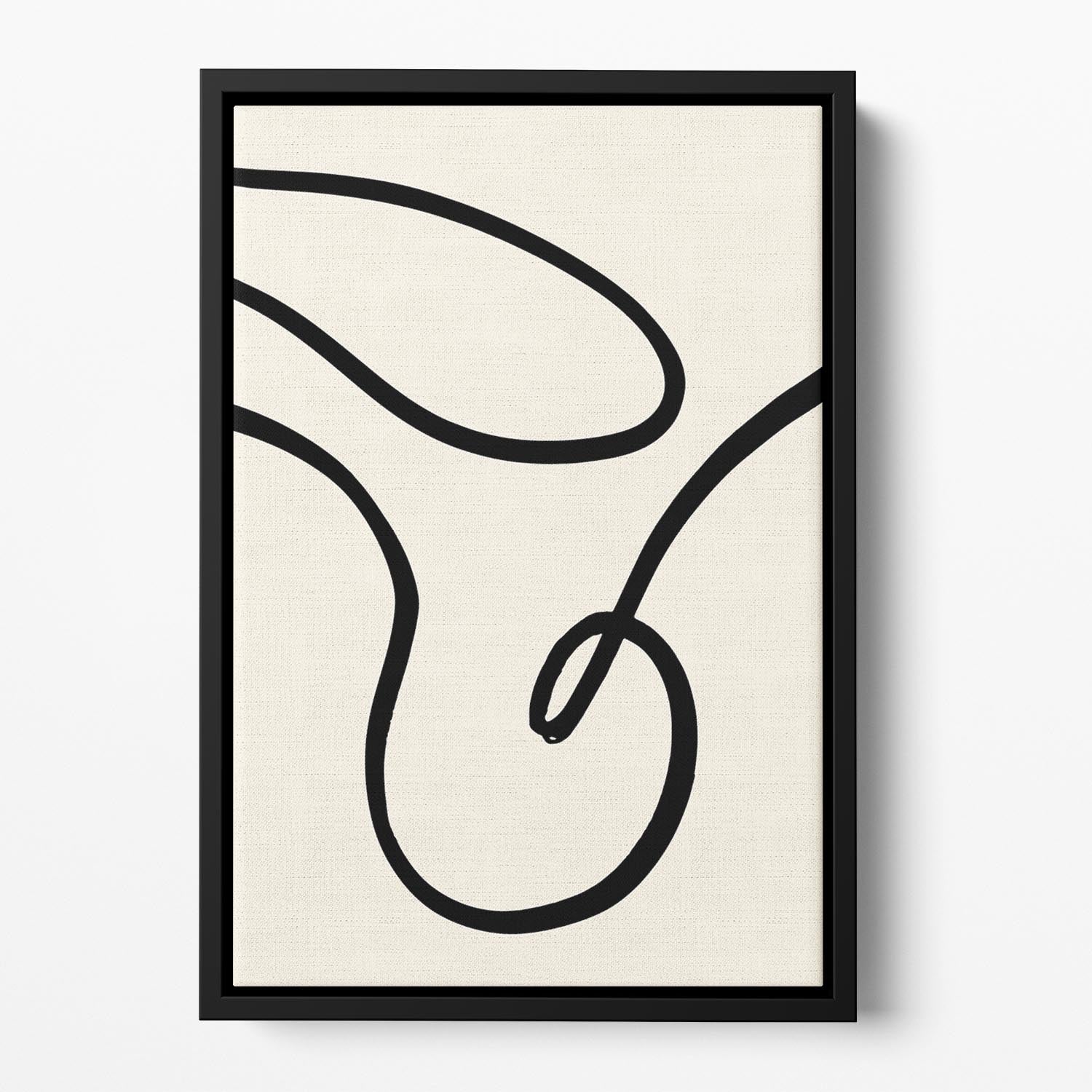 Black Lines 02 Floating Framed Canvas - Canvas Art Rocks - 2