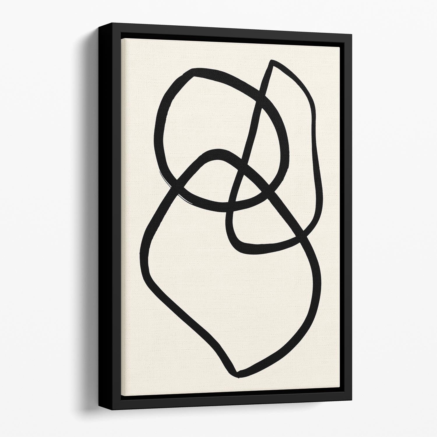 Black Lines 03 Floating Framed Canvas - Canvas Art Rocks - 1