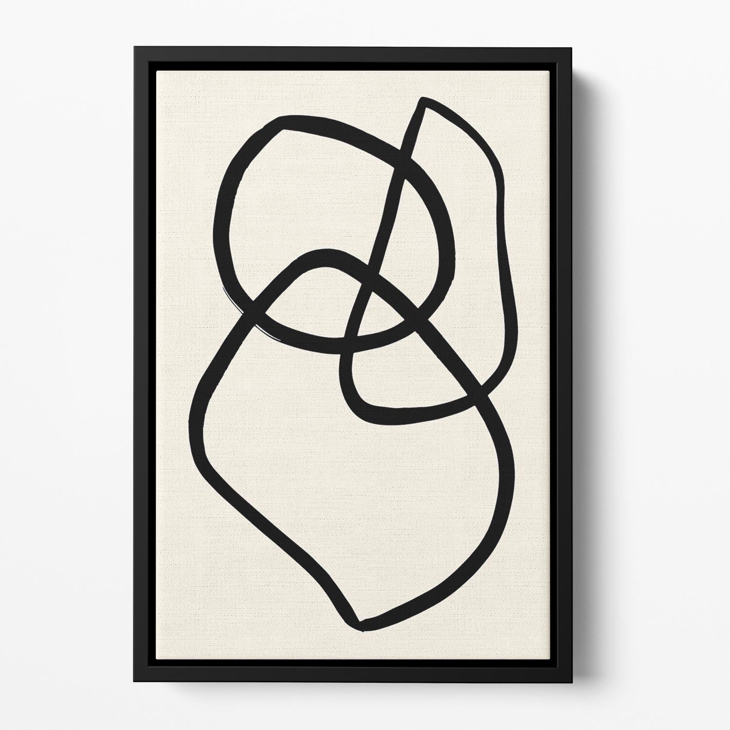 Black Lines 03 Floating Framed Canvas - Canvas Art Rocks - 2