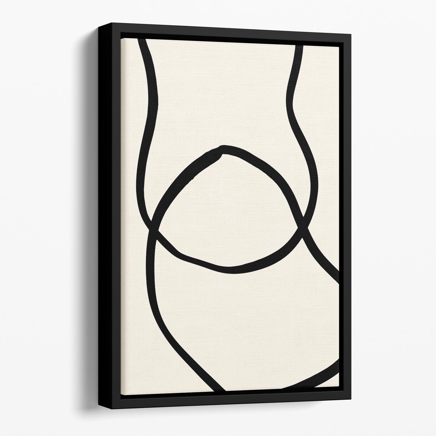 Black Lines 04 Floating Framed Canvas - Canvas Art Rocks - 1