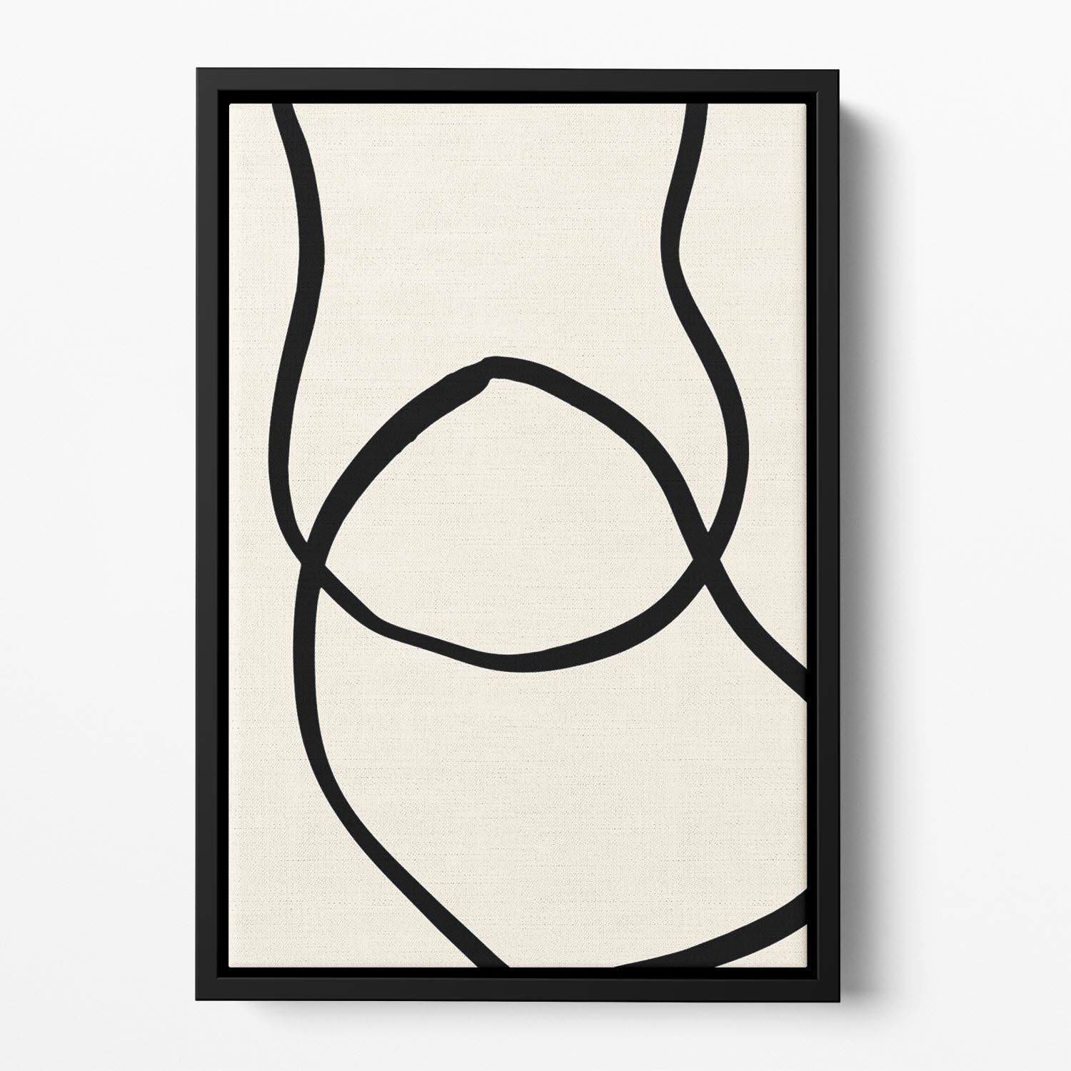 Black Lines 04 Floating Framed Canvas - Canvas Art Rocks - 2