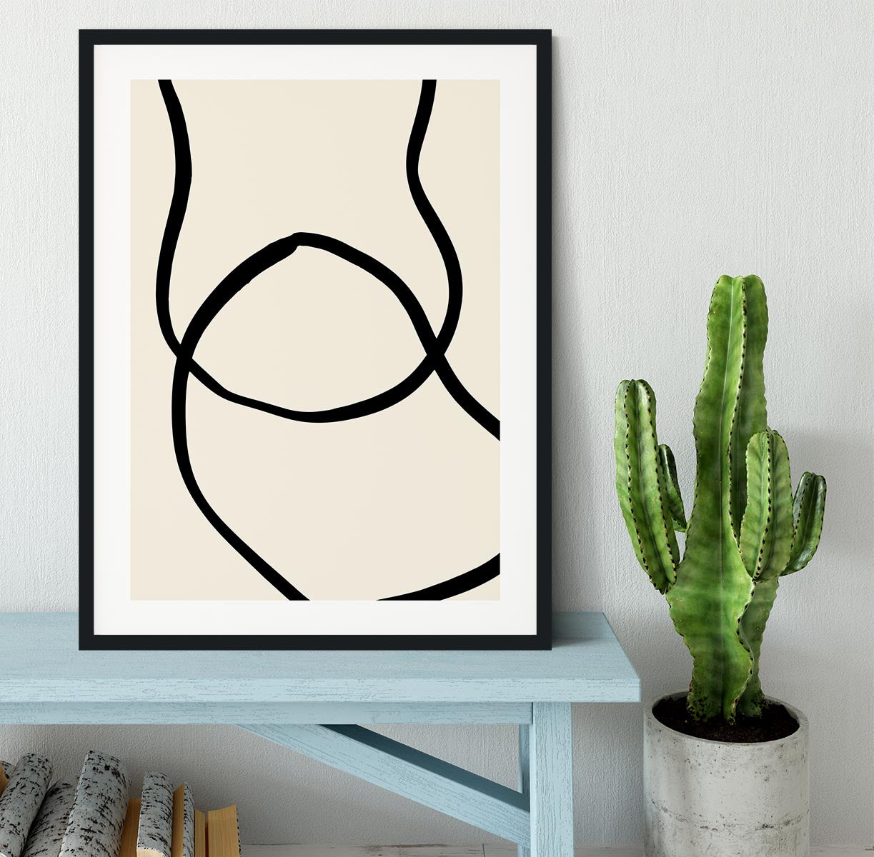 Black Lines 04 Framed Print - Canvas Art Rocks - 1