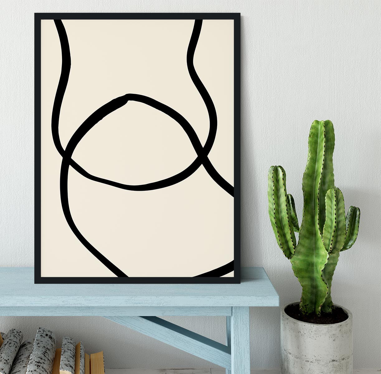 Black Lines 04 Framed Print - Canvas Art Rocks - 2