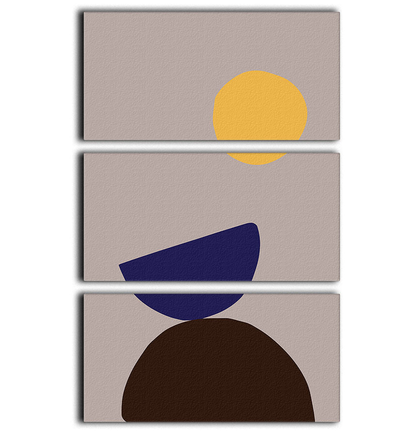 Organic Shapes 07 3 Split Panel Canvas Print - Canvas Art Rocks - 1